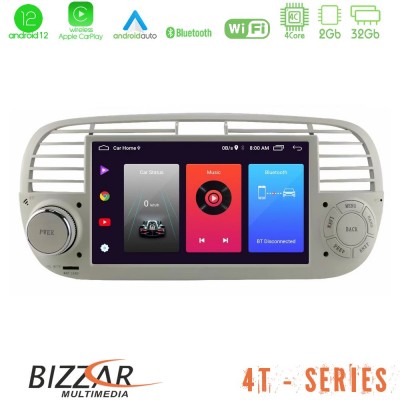 Bizzar OEM Fiat 500 2008-2015 4core Android12 2+32GB Navigation Multimedia Deckless 7