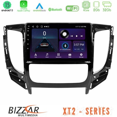 Bizzar XT2 Series 4Core Android13 2+32GB Mitsubishi L200 2016-> & Fiat Fullback (Auto A/C) Navigation Multimedia Tablet 9