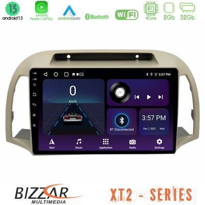 Bizzar XT2 Series 4Core Android13 2+32GB Nissan Micra K12 2002-2010 Navigation Multimedia Tablet 9