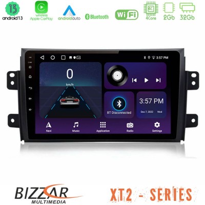 Bizzar XT2 Series 4Core Android13 2+32GB Suzuki SX4 2006-2014 Fiat Sedici 2006-2014 Navigation Multimedia Tablet 9