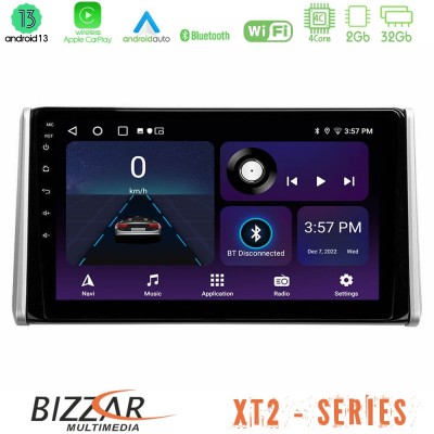 Bizzar XT2 Series 4Core Android13 2+32GB Toyota RAV4 2019-2023 Navigation Multimedia Tablet 10