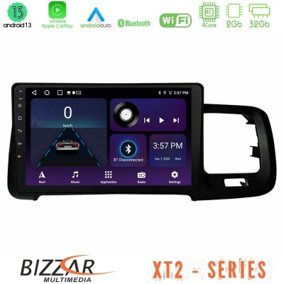 Bizzar XT2 Series 4Core Android13 2+32GB Volvo S60 2010-2018 Navigation Multimedia Tablet 9