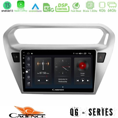 Cadence QG Series 8Core Android13 4+64GB Citroën C-Elysée / Peugeot 301 Navigation Multimedia Tablet 9