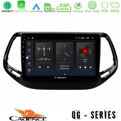 Cadence QG Series 8Core Android13 4+64GB Jeep Compass 2017> Navigation Multimedia Tablet 10