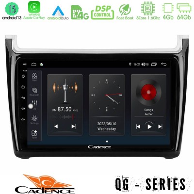 Cadence QG Series 8Core Android13 4+64GB Vw Polo Navigation Multimedia Tablet 9