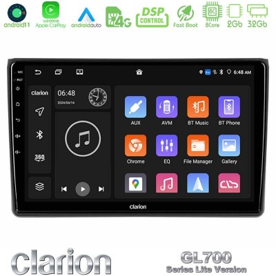 Clarion GL700 Lite Series 8Core Android11 2+32GB Audi A4 B7 Navigation Multimedia Tablet 9