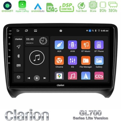 Clarion GL700 Lite Series 8Core Android11 2+32GB Audi TT B7 Navigation Multimedia Tablet 9