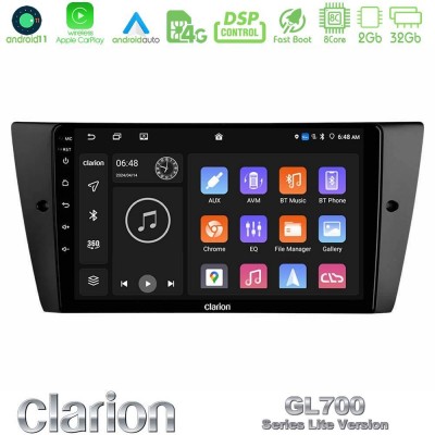 Clarion GL700 Lite Series 8Core Android11 2+32GB BMW 3 Series 2006-2011 Navigation Multimedia Tablet 9