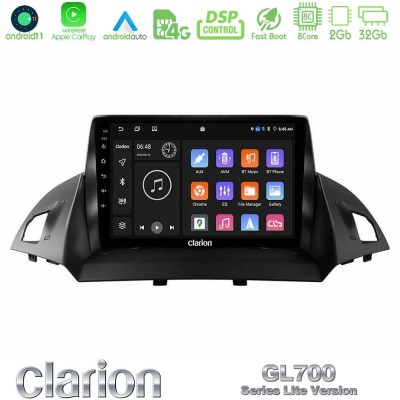 Clarion GL700 Lite Series 8Core Android11 2+32GB Ford C-Max/Kuga Navigation Multimedia Tablet 9