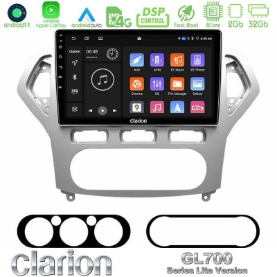 Clarion GL700 Lite Series 8Core Android11 2+32GB Ford Mondeo 2007-2010 AUTO A/C Navigation Multimedia Tablet 10