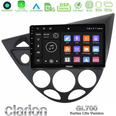 Clarion GL700 Lite Series 8Core Android11 2+32GB Ford Focus 1999-2004 Navigation Multimedia Tablet 9