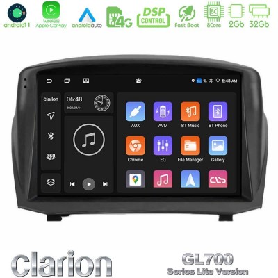 Clarion GL700 Lite Series 8Core Android11 2+32GB Ford Fiesta 2008-2012 Navigation Multimedia Tablet 9