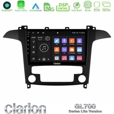 Clarion GL700 Lite Series 8Core Android11 2+32GB Ford S-Max 2006-2012 Navigation Multimedia Tablet 9