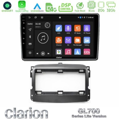 Clarion GL700 Lite Series 8Core Android11 2+32GB Fiat 500L Navigation Multimedia Tablet 10