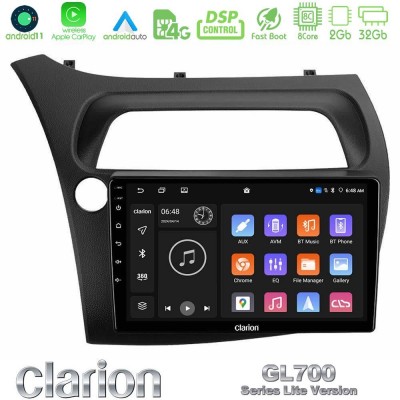 Clarion GL700 Lite Series 8Core Android11 2+32GB Honda Civic Navigation Multimedia Tablet 9