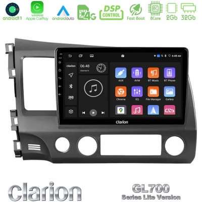 Clarion GL700 Lite Series 8Core Android11 2+32GB Honda Civic 2006-2011 Navigation Multimedia Tablet 9