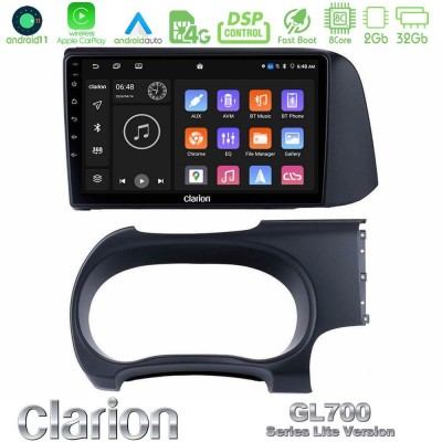 Clarion GL700 Lite Series 8Core Android11 2+32GB Hyundai i10 Navigation Multimedia Tablet 9