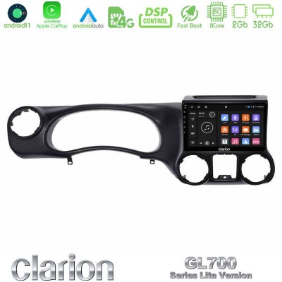 Clarion GL700 Lite Series 8Core Android11 2+32GB Jeep Wrangler 2011-2014 Navigation Multimedia Tablet 9