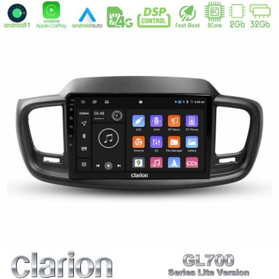 Clarion GL700 Lite Series 8Core Android11 2+32GB Kia Sorento 2018-2021 Navigation Multimedia Tablet 9