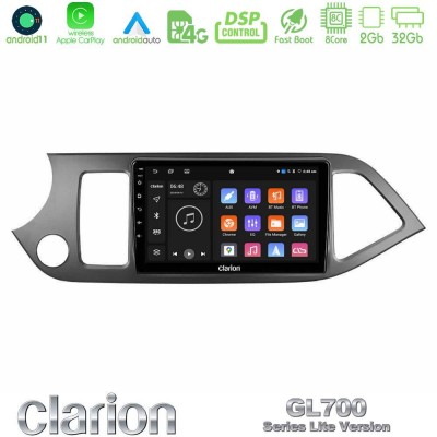 Clarion GL700 Lite Series 8Core Android11 2+32GB Kia Picanto Navigation Multimedia Tablet 9