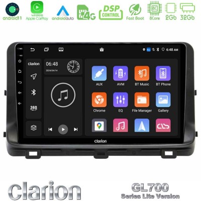 Clarion GL700 Lite Series 8Core Android11 2+32GB Kia Ceed 2018-2023 Navigation Multimedia Tablet 9