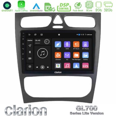 Clarion GL700 Lite Series 8Core Android11 2+32GB Mercedes C Class (W203) Navigation Multimedia Tablet 9