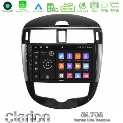 Clarion GL700 Lite Series 8Core Android11 2+32GB Nissan Pulsar 2015-2018 Navigation Multimedia Tablet 9