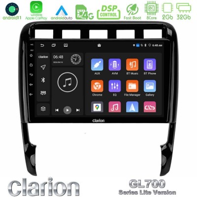 Clarion GL700 Lite Series 8Core Android11 2+32GB Porsche Cayenne 2003-2010 Navigation Multimedia Tablet 9