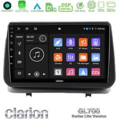 Clarion GL700 Lite Series 8Core Android11 2+32GB Renault Clio 2005-2012 Navigation Multimedia Tablet 9