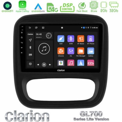 Clarion GL700 Lite Series 8Core Android11 2+32GB Renault/Nissan/Opel/Fiat Navigation Multimedia Tablet 9