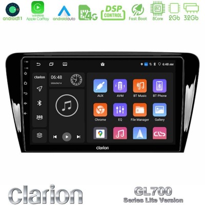 Clarion GL700 Lite Series 8Core Android11 2+32GB Skoda Octavia 7 Navigation Multimedia Tablet 10