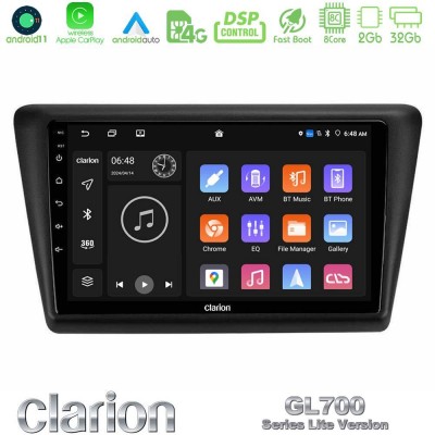 Clarion GL700 Lite Series 8Core Android11 2+32GB Skoda Rapid 2013-2017 Navigation Multimedia Tablet 9