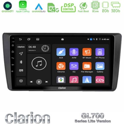 Clarion GL700 Lite Series Skoda Octavia 2004-2012 8Core Android11 2+32GB Navigation Multimedia Tablet 9″ Με Carplay & Android Auto