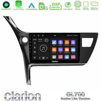 Clarion GL700 Lite Series 8Core Android11 2+32GB Toyota Corolla 2017-2018 Navigation Multimedia Tablet 10