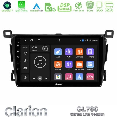 Clarion GL700 Lite Series 8Core Android11 2+32GB Toyota RAV4 2013-2018 Navigation Multimedia Tablet 9