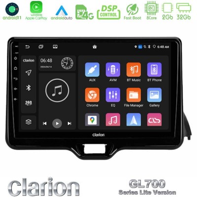 Clarion GL700 Lite Series 8Core Android11 2+32GB Toyota Yaris 2020-> Navigation Multimedia Tablet 9