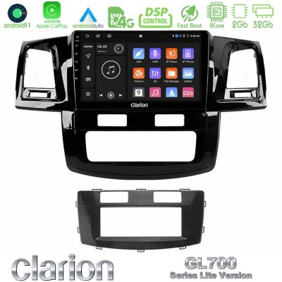 Clarion GL700 Lite Series 8Core Android11 2+32GB Toyota Hilux 2007-2011 Navigation Multimedia Tablet 9