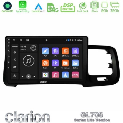 Clarion GL700 Lite Series 8Core Android11 2+32GB Volvo S60 2010-2018 Navigation Multimedia Tablet 9