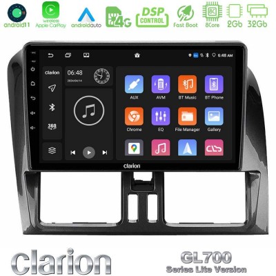 Clarion GL700 Lite Series 8Core Android11 2+32GB Volvo XC60 2009-2012 Navigation Multimedia Tablet 9