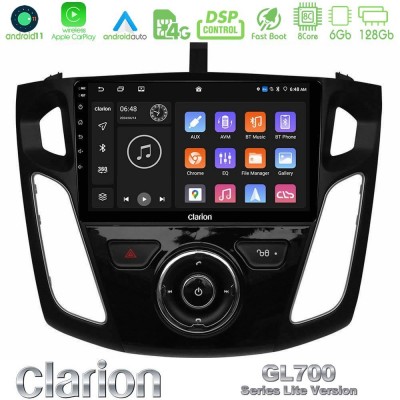 Clarion GL700 Lite Series 8Core Android11 6+128GB Ford Focus 2012-2018 Navigation Multimedia Tablet 9