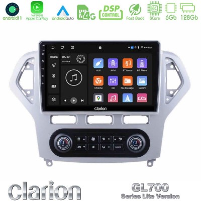 Clarion GL700 Lite Series 8Core Android11 6+128GB Ford Mondeo 2007-2011 (Auto A/C) Navigation Multimedia Tablet 10