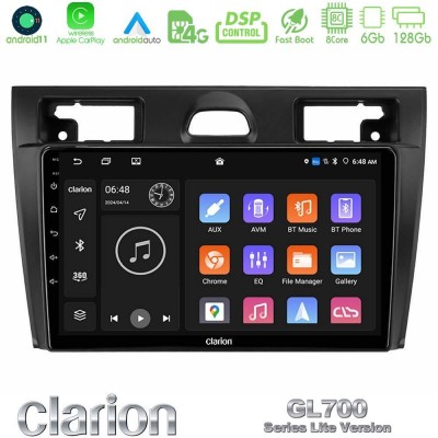 Clarion GL700 Lite Series 8Core Android11 6+128GB Ford Fiesta/Fusion Navigation Multimedia Tablet 9