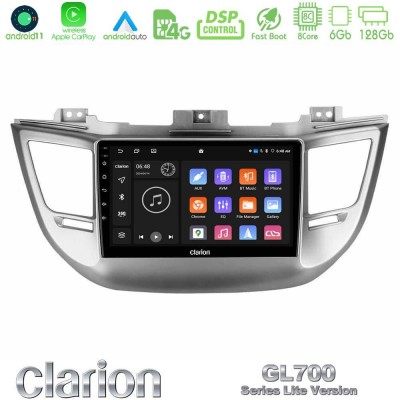 Clarion GL700 Lite Series 8Core Android11 6+128GB Hyundai Tucson 2015-2018 Navigation Multimedia Tablet 9