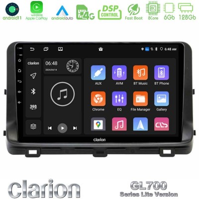 Clarion GL700 Lite Series 8Core Android11 6+128GB Kia Ceed 2018-2023 Navigation Multimedia Tablet 9