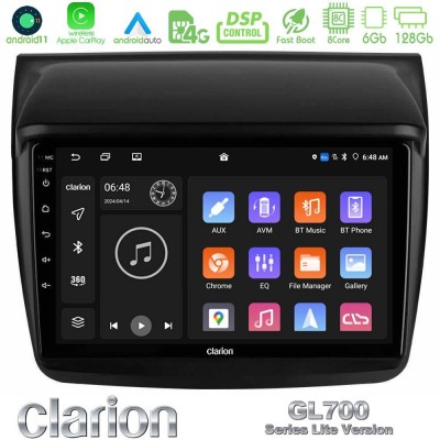 Clarion GL700 Lite Series 8Core Android11 6+128GB Mitsubishi L200 Navigation Multimedia Tablet 9