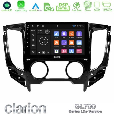 Clarion GL700 Lite Series 8Core Android11 6+128GB Mitsubishi L200 2016-> & Fiat Fullback (Manual A/C) Navigation Multimedia Tablet 9