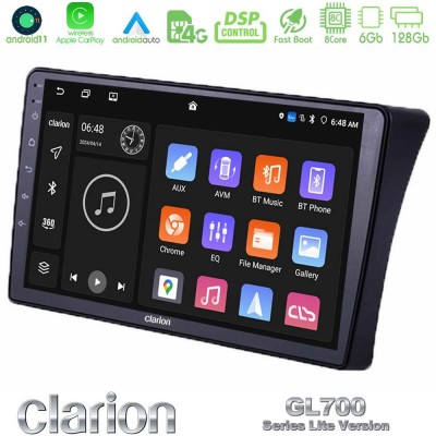 Clarion GL700 Lite Series 8Core Android11 6+128GB Nissan Navara D40 Navigation Multimedia Tablet 9