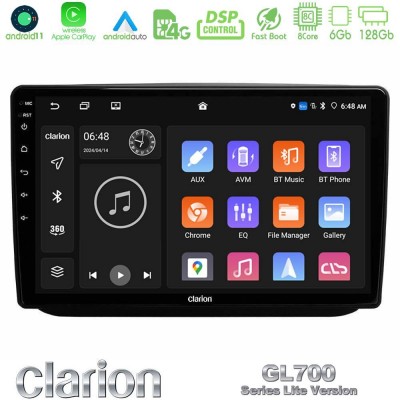 Clarion GL700 Lite Series 8Core Android11 6+128GB Skoda Fabia 2007-2014 Navigation Multimedia Tablet 10