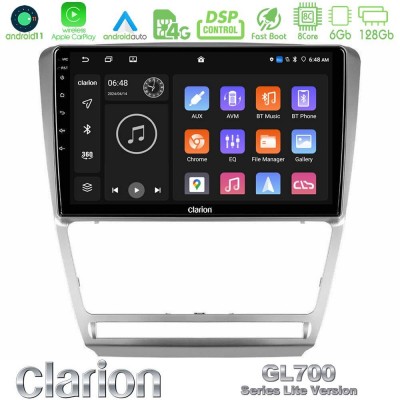 Clarion GL700 Lite Series 8Core Android11 6+128GB Skoda Octavia 5 Navigation Multimedia Tablet 10