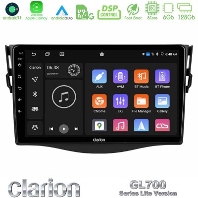 Clarion GL700 Lite Series 8Core Android11 6+128GB Toyota RAV4 Navigation Multimedia Tablet 9